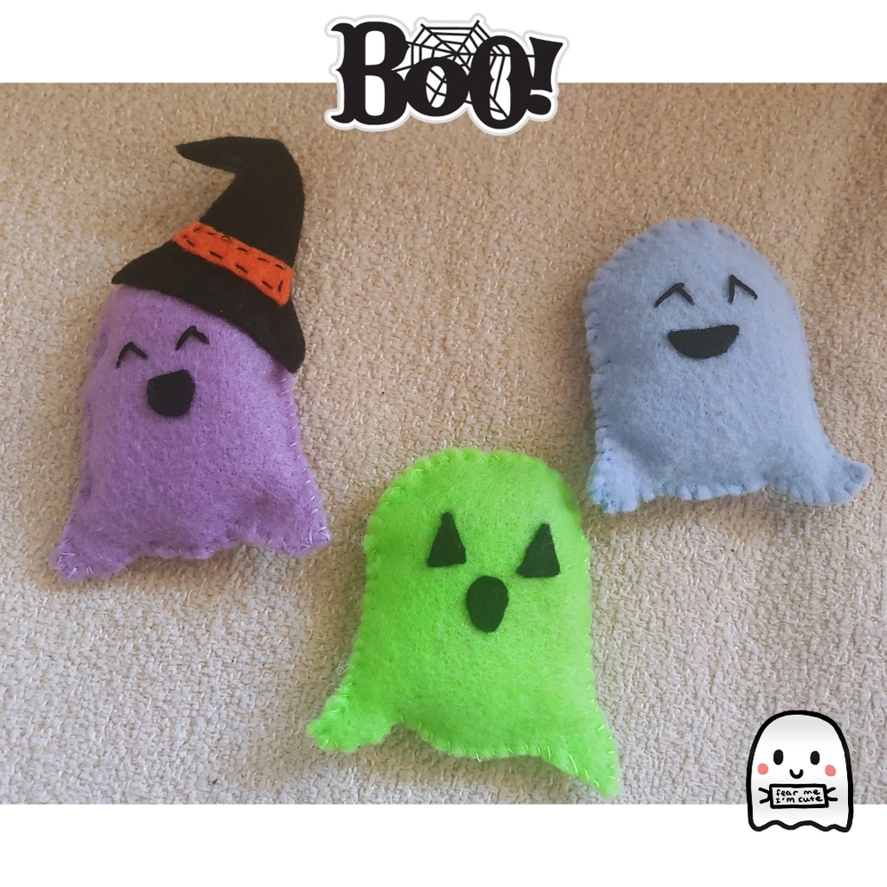 3 Happy Ghost Cat Toys